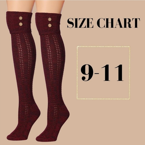 NWT Tipi Toe Black Cable Knit Knee High Boot Socks Over Knee Socks - Picture 5 of 11